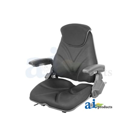 A & I Products Seat, F20 Series, Slide Track / Armrest / Headrest / Black Cloth 22" x22" x14" A-F20ST145